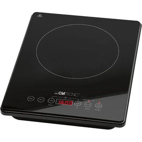 Clatronic EKI 3569 - Placa vitrocerámica por inducción portátil, 10 niveles de temperatura, 2000 W, color negro