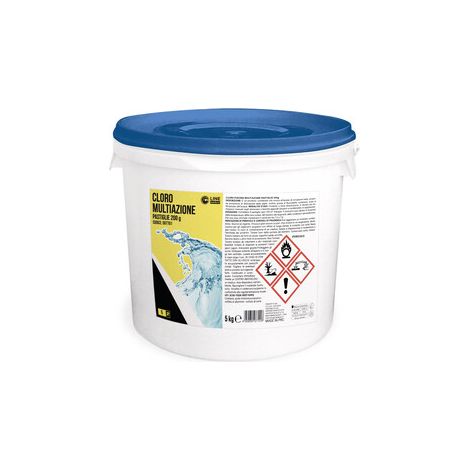 CLORO MULTIAZIONE PER PISCINA – Pastiglie da 200 g   Confezione da 5 Kg