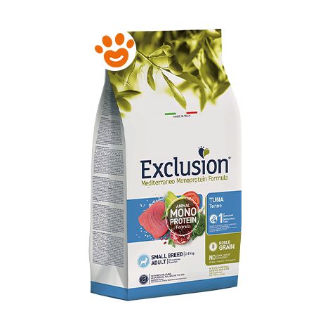 Exclusion Dog Mediterraneo Monoproteico Noble Grain Adult Small Breed Tonno - Sacco 7 Kg -