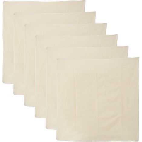Serviettes de table blanches unies pour hôtel, lot de 6. (1/5)