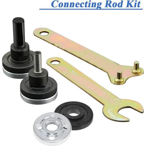 Mesee Kit de Convertisseur de Perceuse Électrique en Meuleuse d'Angle, 6mm & 10mm Bielle de Conversion de Perceuse à Main avec Clé, Set Adaptateur de Mandrin pour Ponçage Meulage Polissage (1/4)