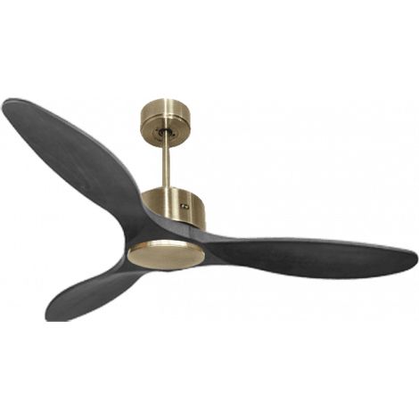 Modulo de KlassFan - Super destratificateur et ventilateur DC 132 cm Laiton pales bois noir sans Lumière  25 à 40 m²
