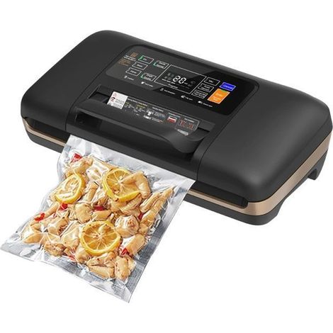 Machine à emballer sous vide - KINZON - Portable - Double scellage - Couteau intégré - Faible bruit 60 dB