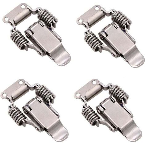 Loquet de serrage en acier inoxydable 4 pièces, loquet à levier pour boîtes de rangement, outil manuel à dégagement rapide, pour boîtes, tiroirs et armoires (1/4)