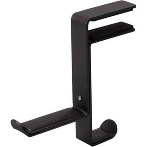 Support de casque de jeu PC avec présentoir, crochet de suspension réglable pour casque audio, support de bureau pour casque, pince universelle pour casque sur tables et étagères (noir) (1/5)