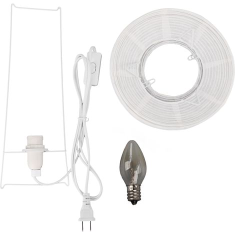 Ortviai Lampe de table en papier riz moderne avec abat-jour en acier inoxydable, 33,5 cm, culot E12, 100-240 V (1/5)