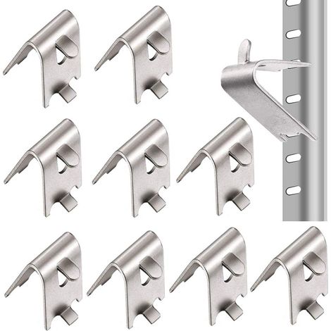 10 pezzi di clip quadrate per frigorifero in acciaio inossidabile, ripiani per frigorifero a clip, supporti per ripiani per congelatore in acciaio inossidabile 304 resistente e spesso 1,5 mm per frigo