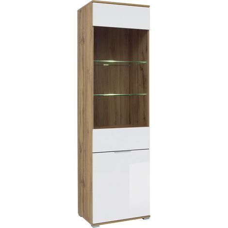 Vetrina 2 ante Selma bianco e marrone 195cm (1/4)