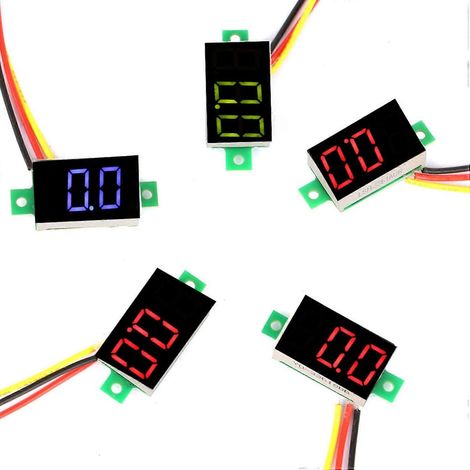 5 Stück 3-Farben 0,36 Zoll Digitalanzeige Gleichstrom-Voltmeter Dreidraht-LED-Voltmeter Spannungsmonitor (1/4)