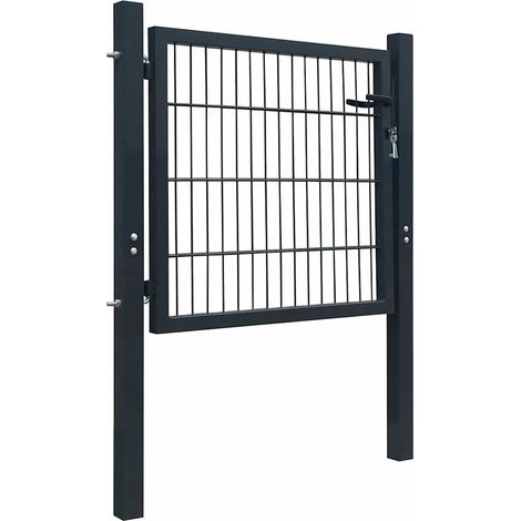 vidaXL Puerta de valla de acero antracita de 100x100 cm (1/2)