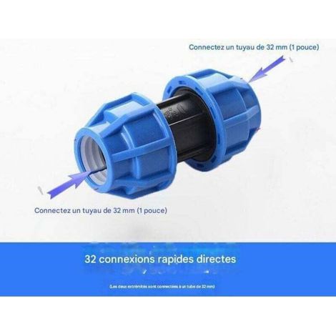 Raccord Tuyau Eau - Droit - PE - Diamètre 32 mm - Pour Systèmes Plomberie PPR PE PVC - Lot de 4 (1/4)
