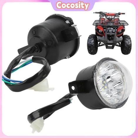 Cocosity Phare de VTT (50cc 70cc 90cc 110cc 125cc Pour Quatre Roues) 02 015 Phare LED 12V moto coffret (1/5)