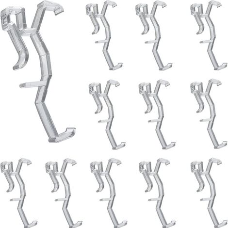 BEBUSINGOTO Lot de 12 clips de retenue cachés en plastique transparent de 6,3 cm pour cantonnière de fenêtre, pièces de stores horizontaux en faux bois et en bois (1/5)