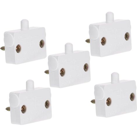 Interrupteur Porte Armoire 5 Pièces Blanc, Commutateur Lumière Électrique Normalement Fermé, Touche Abs Métallique, Éclairage Automatique La Cuisine Placard, Usage Domestique Sécurisé (1/5)