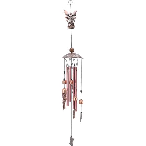 Carillon éolien en fer forgé, décoration extérieure vintage et élégante, clochette suspendue pour jardin ou terrasse, ange (1/5)