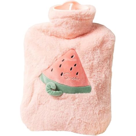 Bouillotte en caoutchouc avec housse en peluche Kawaii 1L - Mignonne bouillotte pour soulager la douleur, les crampes, le confort du dos, de la nuque et des pieds, et pour les soins menstruels (rose) (1/5)