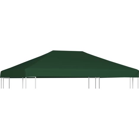 FIMEI Toile supérieure de belvédère 310 g / m² 4 x 3 m Vert (1/5)