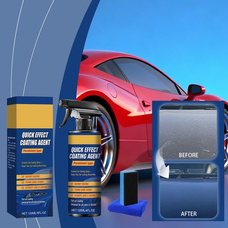 Automotive ceramic coating agent for maintaining, repairing, and cleaning car paint, keeping it glossy, and providing dust protection with a nano-coating agent -- 120ML + towel + sponge -- BIEMMEDUE (1/5)