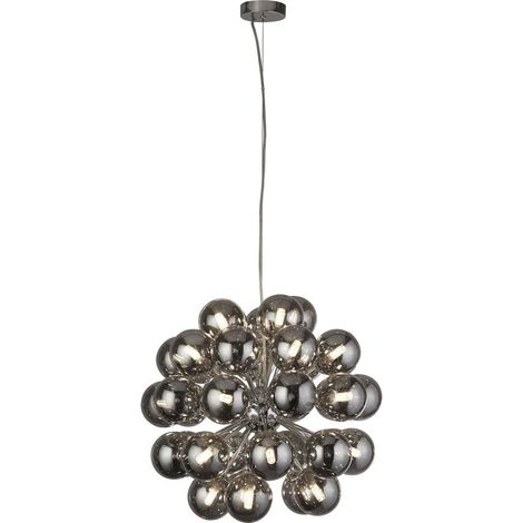 Searchlight Berry Luminaire suspendu à 27 ampoules, chrome, verre fumé (1/3)