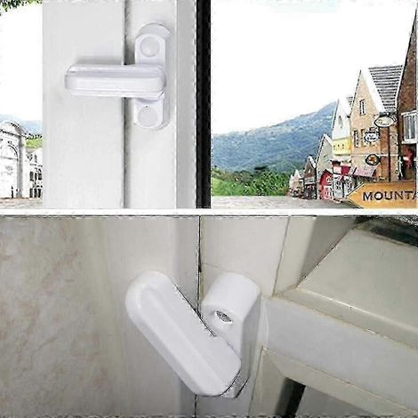 Lot de 4 verrous de sécurité pour fenêtres à guillotine, loquet de sécurité en métal blanc, pièces de rechange pour la sécurité de la maison (1/4)
