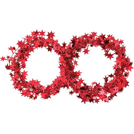 Guirlande de petites étoiles de 7,5 m pour sapin de Noël, décoration de mariage et accessoires vestimentaires (rouge) (1/5)