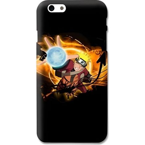 Coque - - iPhone 6 / 6s - Manga Naruto - Noir - Souple - Protection chocs