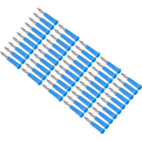 Connecteur Banane 50 pièces, fiche banane ABS alliage zinc soudée, prise 4mm bleue pour enceinte haut-parleur (1/5)