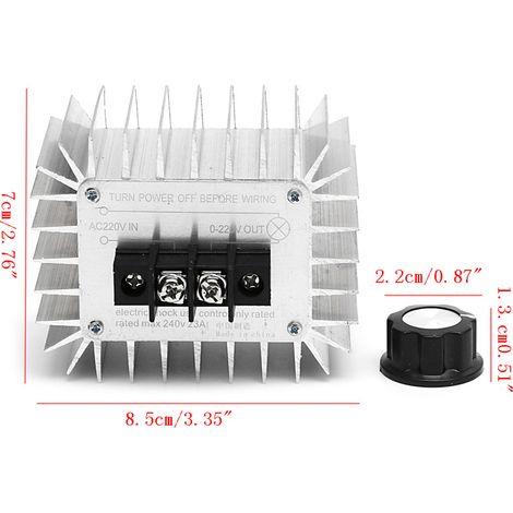 Régulateur de tension électronique haute puissance 5000W 220V avec boîtier, régulateur de tension SCR pour la température et la gradation. (1/4)