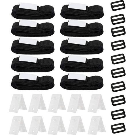 Kit de Fixation pour Bâche Solaire de Piscine, Kit de Sangles de Couverture Solaire pour Piscine Universelles- Comprend 1 Sangles de Bobine et 1 Boucles (1 Ensembles) (1/4)
