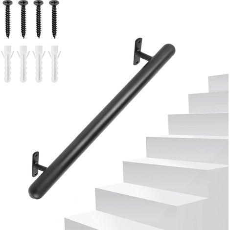 Main courante métallique 66cm Rampe escalier en acier inoxydable Main courante accessible Poignée de fixation murale Ø32mm Ensemble rampe escalier pour balcon, garde-corps, intérieur/extérieur (1/5)