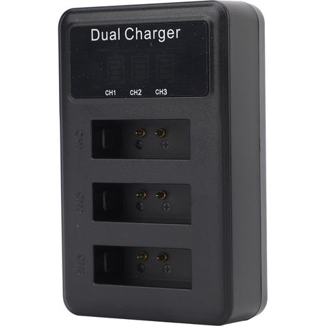Chargeur de batterie pour appareil photo avec port micro USB, écran LCD et 3 emplacements pour batterie NB 13L. (1/5)