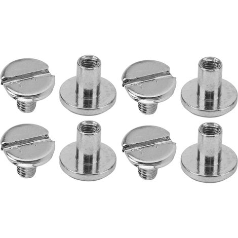 Lot de 120 vis à reliure 9x8 mm, revêtement uniforme, couleur durable, surfaces lisses, vis Chicago à tête plate, vis à tige argentées (1/5)