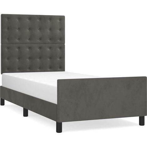 Maison Exclusive - Giroletto senza Materasso Grigio Scuro 100x200 cm Velluto (1/5)