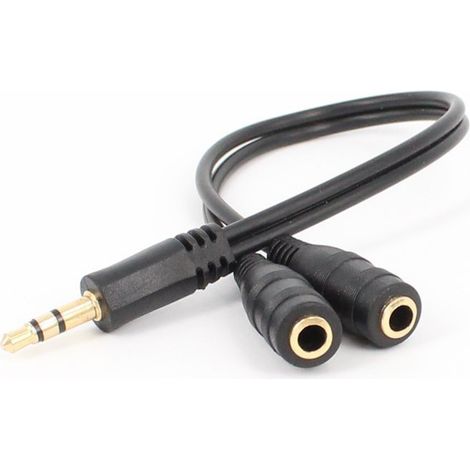 Vergoldetes Audiokabel für Kopfhörer 1 auf 2, 3,5-mm-Stecker auf 3,5-mm-Buchse, Kopfhörer-/Paarkabel für Mobiltelefone, 1-auf-2-Adapter. (1/3)