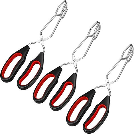 Pince À Barbecue - Acier Inoxydable - 32 cm - Pour Poissons Poulets Hamburgers - Lot De 3 (1/5)