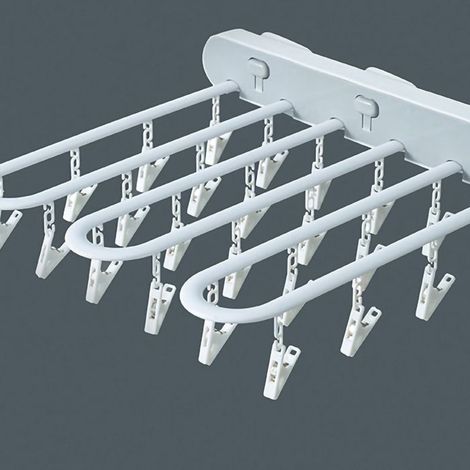 BelleRise - Porte-séchoir mural pliable – ABS ultra-léger – sans perçage – pour chaussettes/linge bébé – blanc (1/4)
