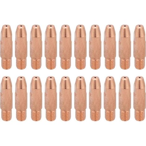 20 pointes de contact en cuivre M6 pour torches de soudage MIG/MAG Binzel 24KD (0,8 mm)
