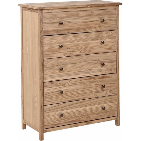 Credenza in legno con cassettiera 5 cassetti legno chiaro Salton (1/5)