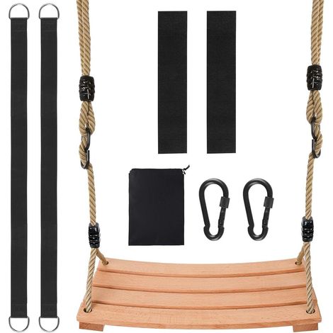 Holzschaukel Outdoor für Kinder und Erwachsene höhenverstellbar 100kg (1/5)