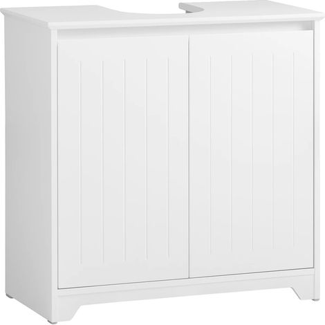 Armoire de Salle de Bain, Design Gain de Place, Résistant à l'Humidité, BLANC (1/5)