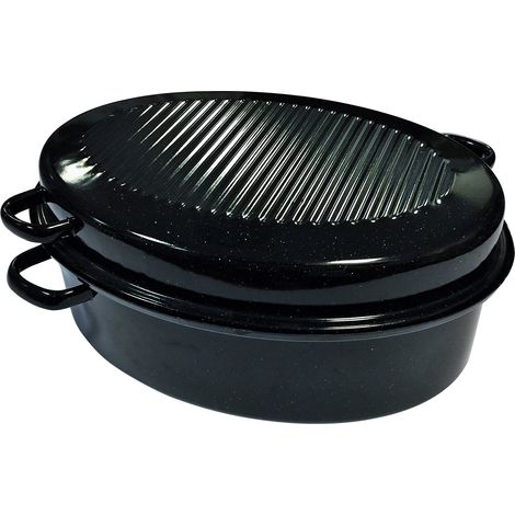 Kochstar 32711042 - Casseruola ovale senza anello, 42 cm, 42 x 42 x 10 cm, colore: Nero Macchiato (1/5)