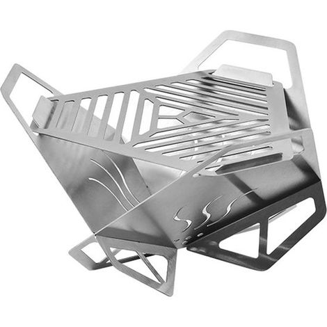 Mini parrilla portátil para barbacoa, parrilla de carbón de acero inoxidable, estufa plegable para exteriores, desmontable facilitar transporte (1/5)