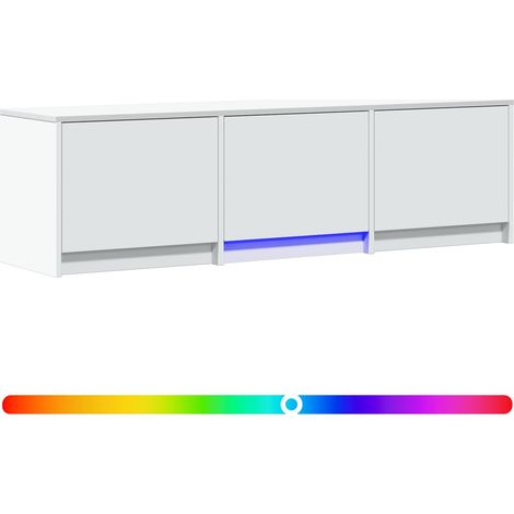 TV Cabinet with LED White 140 x 34 x 40 cm Engineered Wood vidaXL
