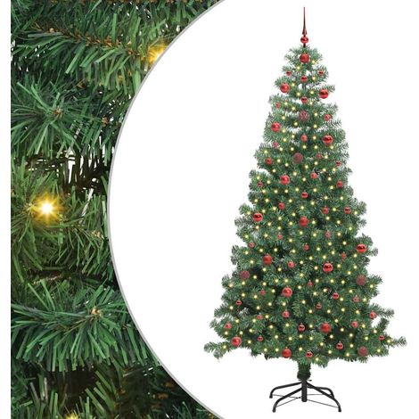 Sapin de Noël  Arbre de Noël avec 300 LED avec support Vert 240 cm PVC (1/5)