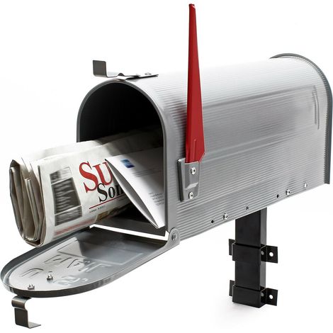 Us mailbox boite aux lettres design américain argent-gris montage au mur poste