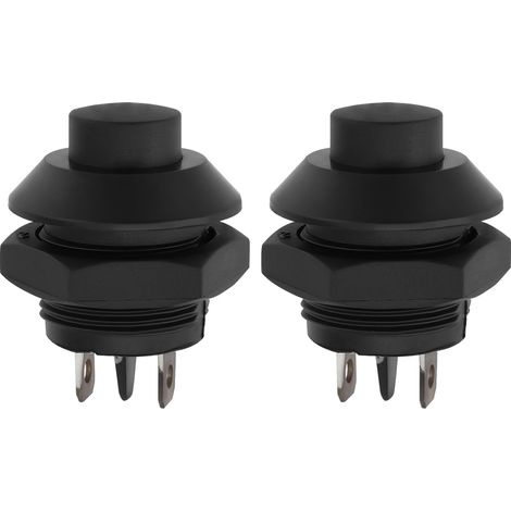 Lot de 2 Interrupteurs à Bouton-Poussoir de Démarrage pour Voiture Interrupteurs à Bouton-Poussoir Momentanés pour Voitures Classiques Et Camions 21 X 27 X 37 Mm 12 V-250 V 3 A (1/5)