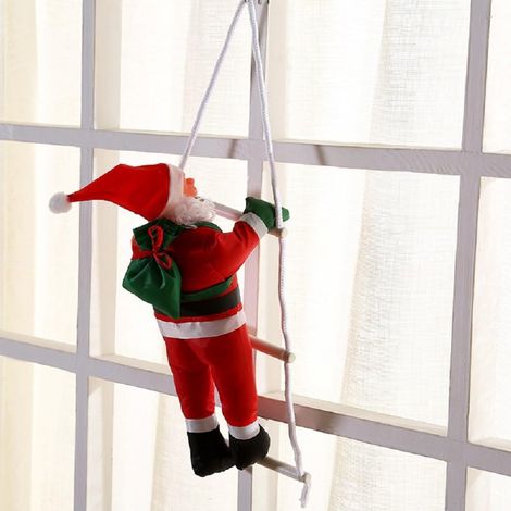 Peluche Père Noël Échelle Décoration Sapin Créative Fêtes Noël Fin d'Année 40cm Cadeau Festif (1/4)