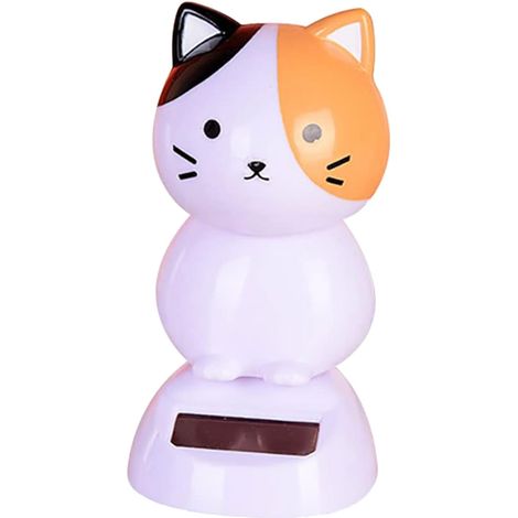 Figurine solaire chat blanc (1/3)