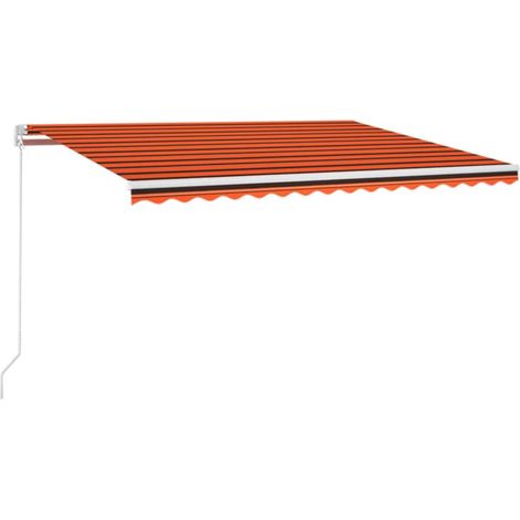 vidaXL Manual Retractable Awning 400x300 cm Orange and Brown (313191+46861)