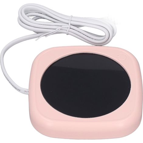 Kaffeetassenwärmer mit automatischer Abschaltfunktion und konstanter Temperatur. Ideal für Kaffee, Milchtee und den Einsatz im Homeoffice. 220 V, rosa. (1/5)